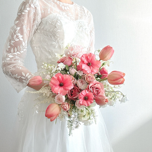 高評価レビュー ラナンキュラスのウェディングブーケ【結婚式/ウェディング 花束・アレンジメント