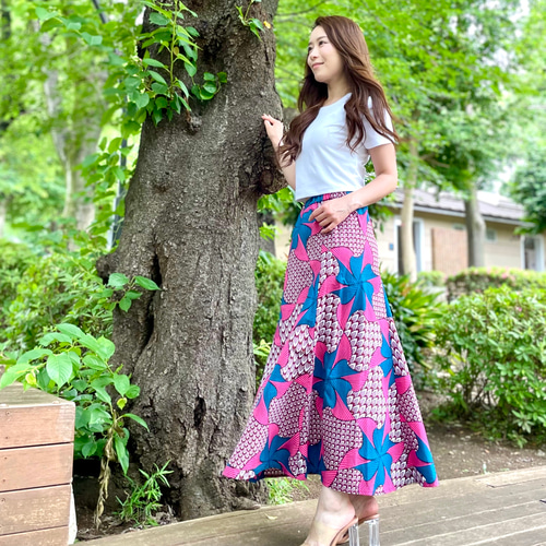 アフリカ / バティック】イージーマーメイドスカート◇SAVON ロング