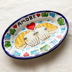 ［アンジー］マヨリカ焼きのお皿　3点 絵皿 26cm GEO048 マヨリカ焼き イタリア陶器 幾何学模様