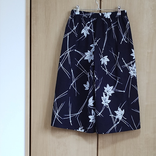 浴衣リメイク ガウチョパンツ 紅葉 キュロット・ワイドパンツ て