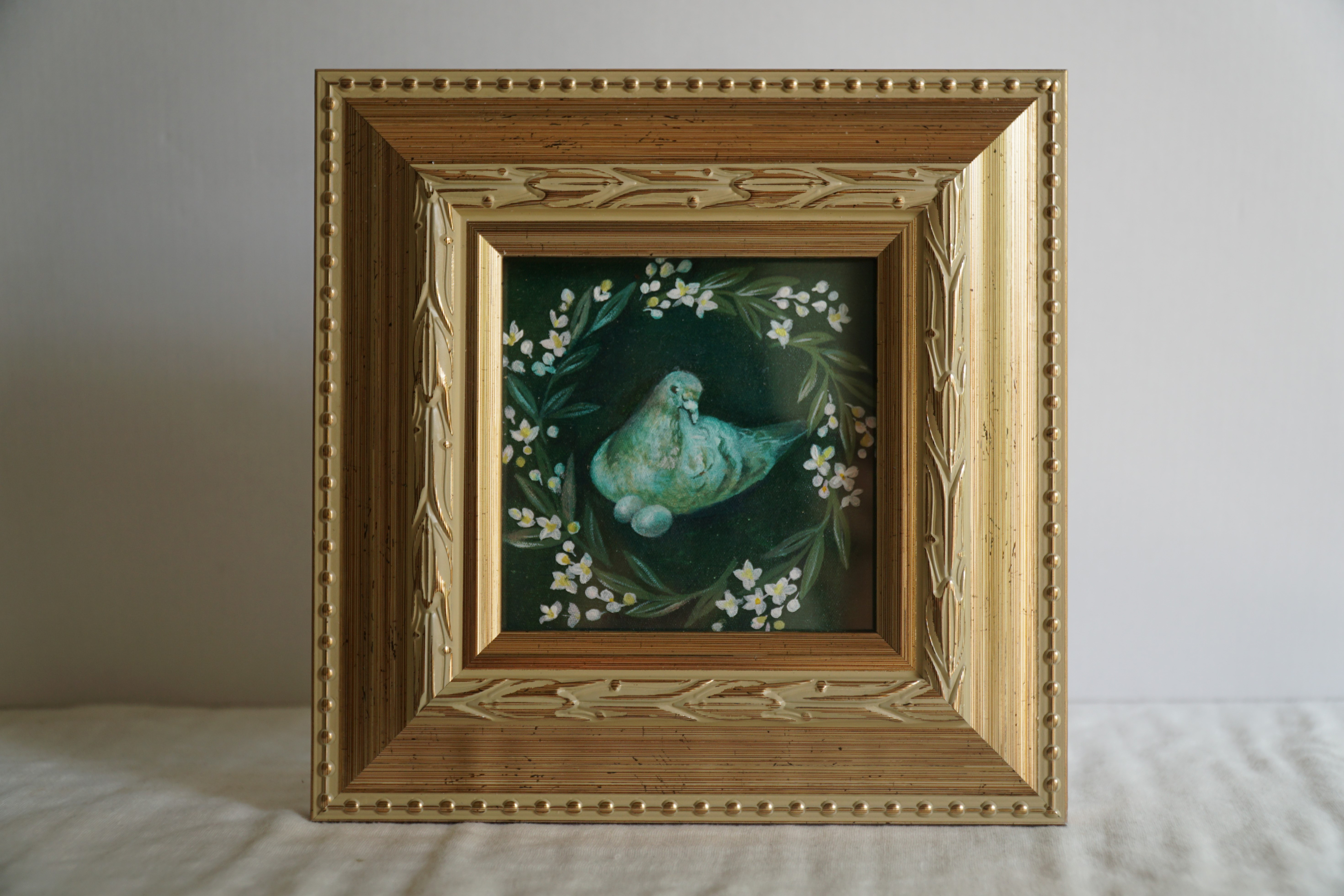 油絵　花　アンティーク　ヴィンテージ　油彩　インテリア　額縁　原画　一点物　作家 油絵 花 アンティーク ヴィンテージ 油彩 インテリア 額縁 原画