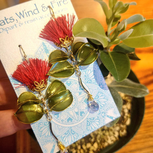 オヒア・レフアとレインドロップのイヤリング・ピアス ピアス（フック