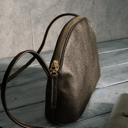 ポシェット 上質本革 シンプル ミニバッグ 大人 コンパクト ミニマル 上品【ブロンズ】 3枚目の画像