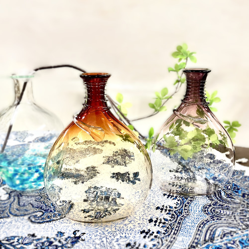 煌めくペルシャガラスのデキャンタ ～ペルシャの手吹きガラス