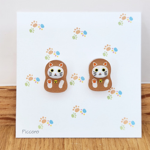 ピアス ニャンリョーシカ キャッチ式 ピアス（スタッド・一粒 