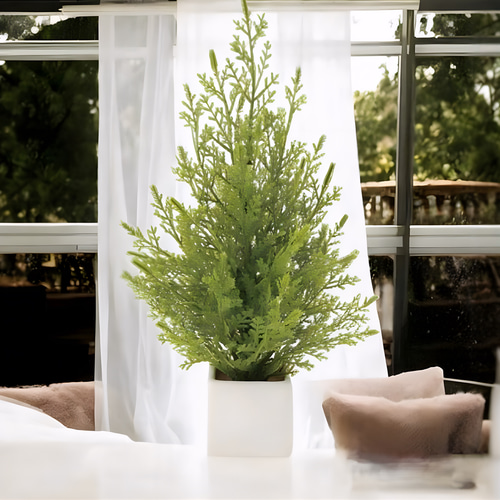 光触媒人工観葉植物ウォールグリーンフェイクフラワーゴールドクレスト大