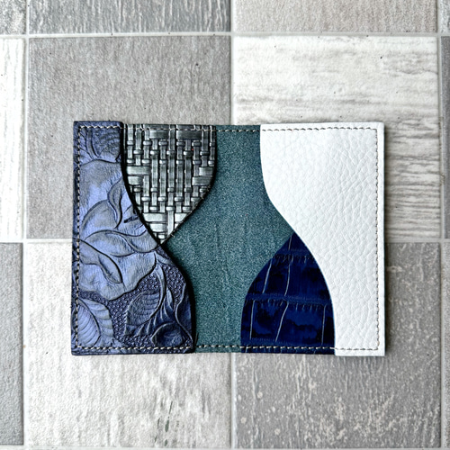 クロコダイル ネイビー 名刺入れ クロコ カードケース 本革 カード