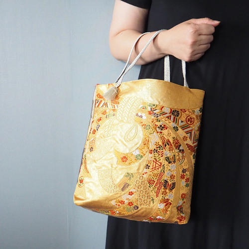 西陣織】着物帯リメイクバッグ（帯リメイク/伝統工芸/京都西陣