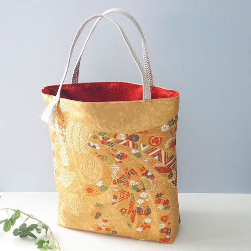 【オーダー品】着物 帯 帯締め リメイク ハンドメイド ショルダーバッグ 西陣 西陣織】着物帯リメイクバッグ ショルダーバッグ Floopa 通販
