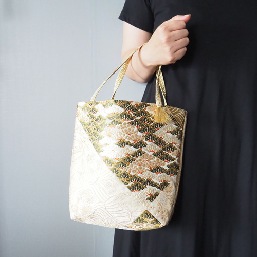 【オーダー品】着物 帯 帯締め リメイク ハンドメイド ショルダーバッグ 西陣 西陣織】着物帯リメイクバッグ（着物リメイク/伝統工芸/京都西陣