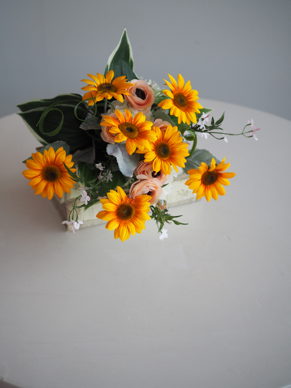 SALE】ひまわりブーケ【アーティフィシャルフラワー】【アートフラワー