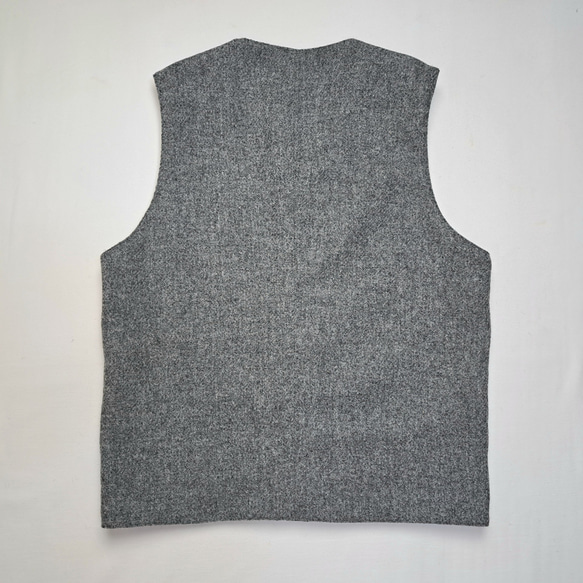 ハリスツイード アーガイル パッチワークベスト ミッドグレーマルチ2 Harris Tweed Argyle 