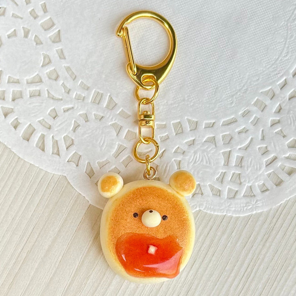 キーホルダー】たっぷり蜂蜜のクマさんパンケーキ フェイクスイーツ