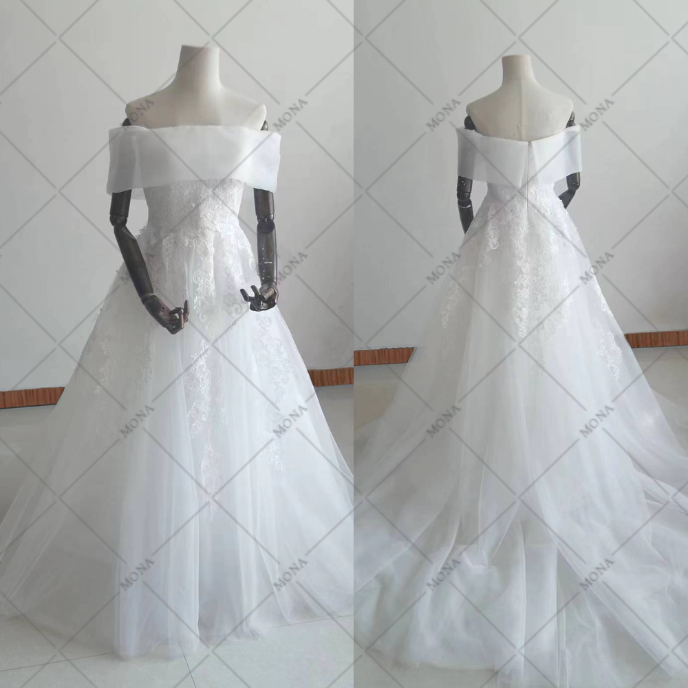 オフショルダー ウェディングドレス 二次会 結婚式 海外挙式 前撮り