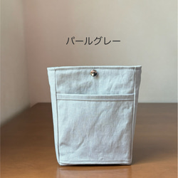 新色追加！バッグインバッグ　縦S 小さめ　♦︎16色♦︎シンプル　帆布 バネホック　ポーチ　インナーバッグ　自立　タテ 12枚目の画像