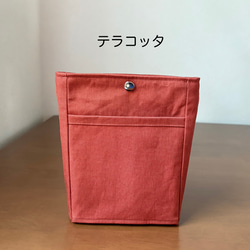 新色追加！バッグインバッグ　縦S 小さめ　♦︎16色♦︎シンプル　帆布 バネホック　ポーチ　インナーバッグ　自立　タテ 8枚目の画像