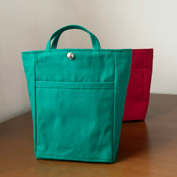 新色追加！バッグインバッグ　縦S 小さめ　♦︎16色♦︎シンプル　帆布 バネホック　ポーチ　インナーバッグ　自立　タテ 2枚目の画像