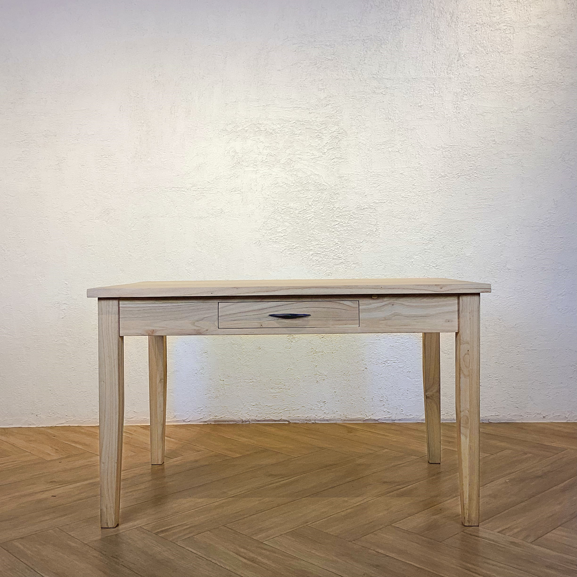 【訳ありな逸品】【送料無料】ミンディ無垢 引き出し2杯 木製 ダイニングテーブル 未塗装 tab019