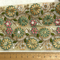 インド刺繍リボン　グリーンマム 3枚目の画像