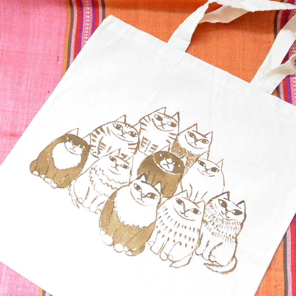 Sosiety6 トートバッグ エコバッグ ねこ アニマル 動物 カラフル 猫トート バッグ 猫 エコ バッグ 可愛い – Takashirt