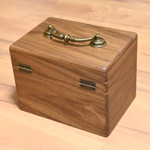 ウォールナットのアロマオイル専用キャリーボックス2段