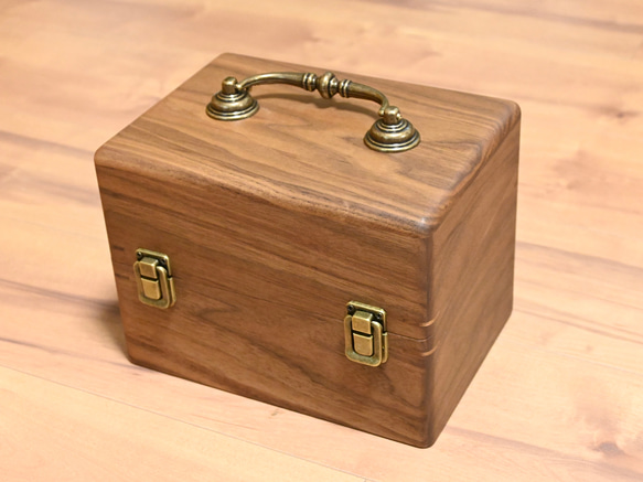 ウォールナットのアロマオイル専用キャリーボックス2段