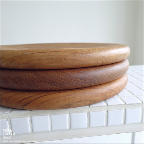 チーク無垢材 プレートKIJI30N 丸皿 大皿 パンプレート 木製食器 ピザ