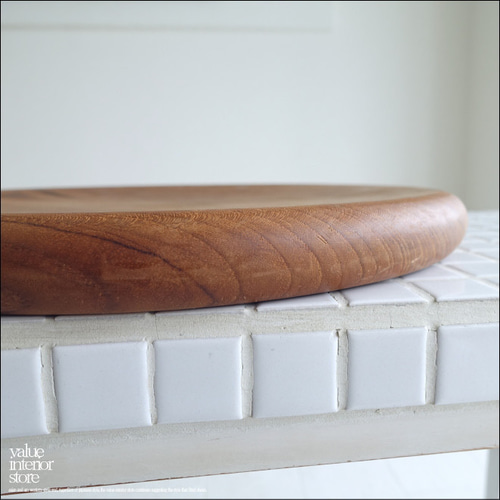 チーク無垢材 プレートKIJI30N 丸皿 大皿 パンプレート 木製食器 ピザ