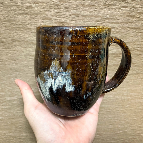 陶器のマグカップ/茶色/マーブル マグカップ kienkoubou 通販