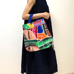 のぼり旗 柿渋 ハンドメイドトートバッグ ☆ハンドメイド・昭和の前掛け&のぼり旗柿渋染・ショルダー