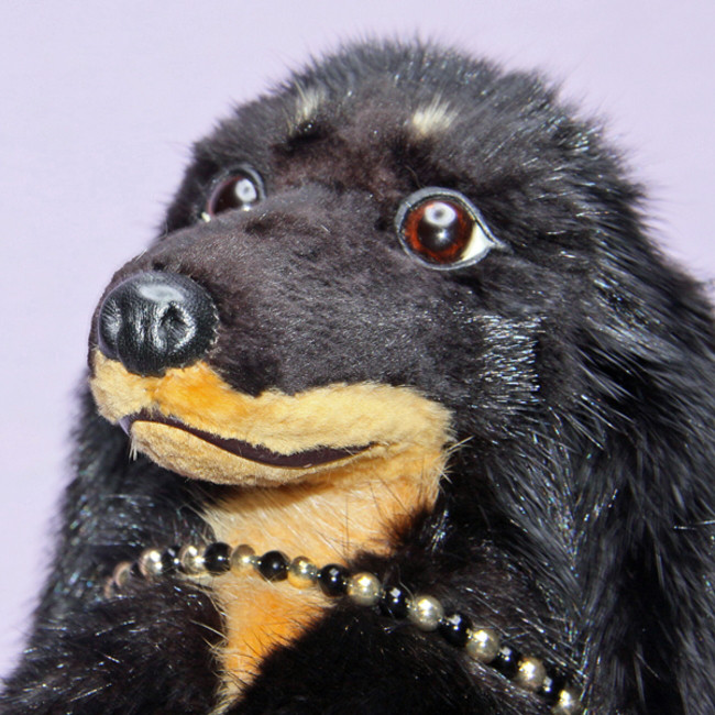 ビンテージ品　世界で一体のダックス リアルファーのぬいぐるみ