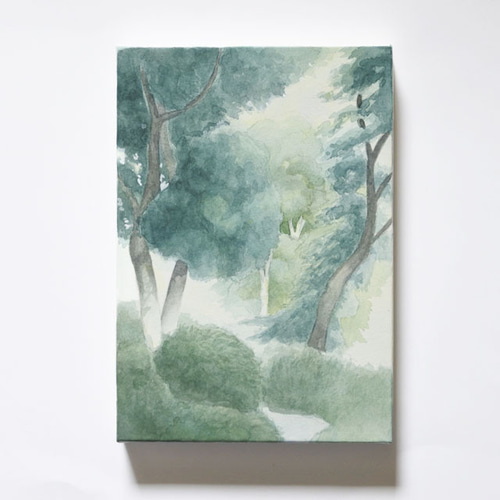 風景画　花の絵　アクリル画　原画「青の絶景2024」F6 風景画 花の絵 アクリル画 原画「青の絶景2024」F6 風景画 花