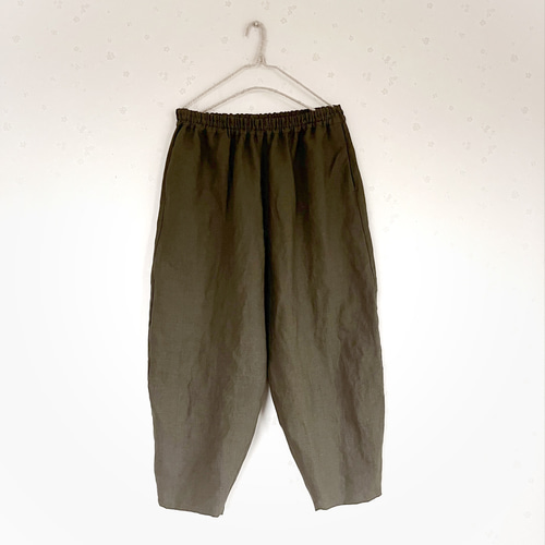ミナペルホネン symphony khaki バルーンパンツ 楽ちんリネン