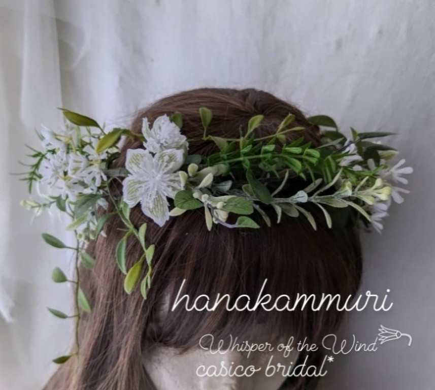 ウエディング＊* 白小花のナチュラル花冠