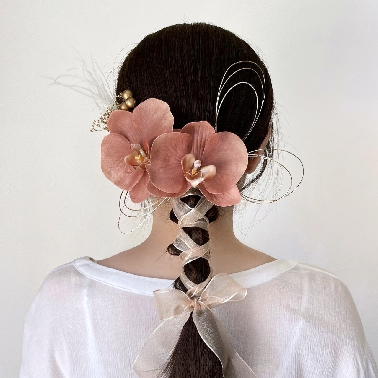 他店でも販売中。 前撮り 髪飾り ヘッドパーツ ネイビーブルーミックス 結婚式
