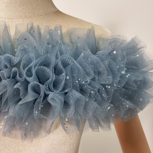 送料無料！取り外しオフショルダー 爽やかで優しいブルー ビスチェ  