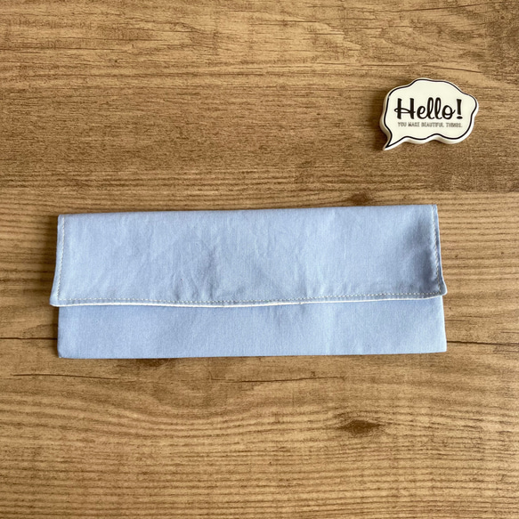 リネンのお箸ケース　ブルー　ハンドメイド リネンのお箸ケースブルーハンドメイド