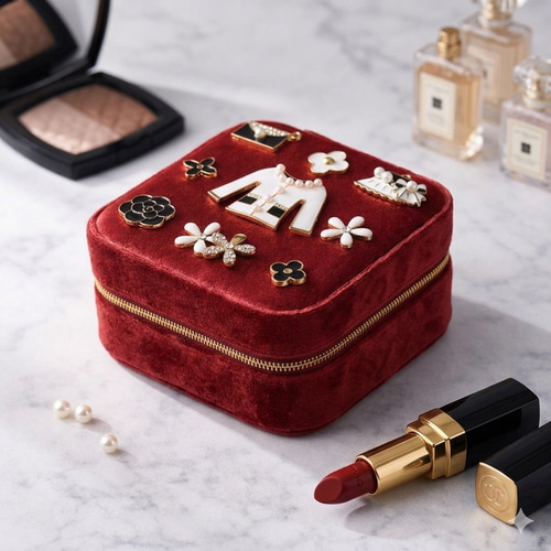 DeMain 赤いアクセサリーケース dolce bijouのコンパクトジュエリーボックス【ギフトに最適