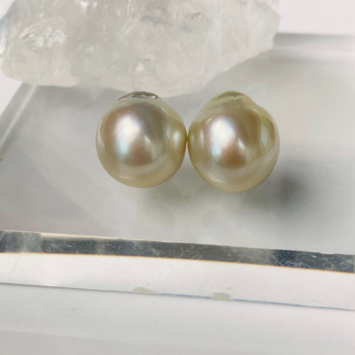 15％off】K18 ゴールド系南洋真珠 バロックパールピアス、イヤリング 