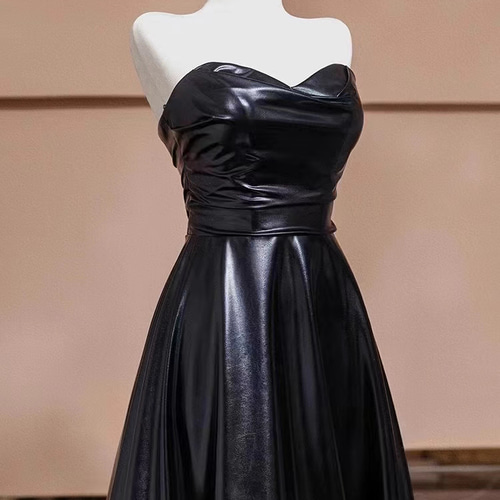 細見えシ 黒 ベアトップ カラードレス 高級感シアーな美しさ お