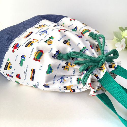 ♪NEW♪ ♡はたらくくるま☆体操着袋♡ドット絵〜ピクセルアート