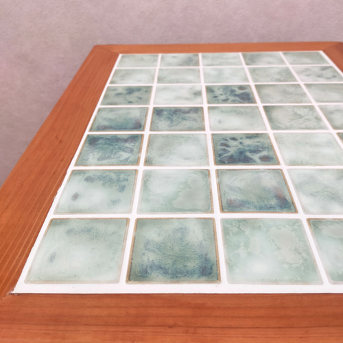 タイル張りがオシャレなキッチンワゴン【handmade】グリーン×ライト