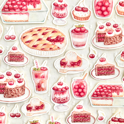 チェリースイーツ フレークシール シール・ステッカー haruiro 通販