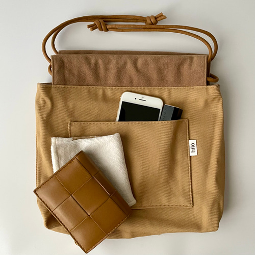 ソフトスエード生地】巾着バッグ ブラウン 巾着バッグ hilo-hm 通販