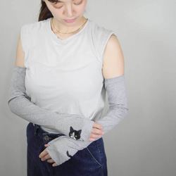[貓臂套]黑白/長/防紫外線/100%棉 贈送Mytaine 第7張的照片