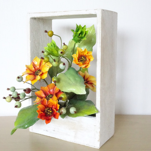 ハンドメイド　パンフラワー　パンアート　百合カサブランカアレンジメント花瓶付き ハンドメイド パンアート パンフラワーゆり百合カサブランカ