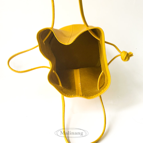 本革巾着トートバッグ〜イエロー〜 トートバッグ Malinang 通販