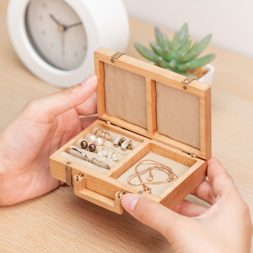 木製のアクセサリーケース 旅行 携帯用 トランクケース その他ケース