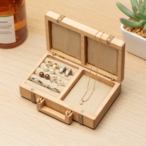 本物見逃すな!けーたい携帯できるアクセサリーケース 实き木 木製のアクセサリーケース 旅行 携帯用 トランクケース その他ケース