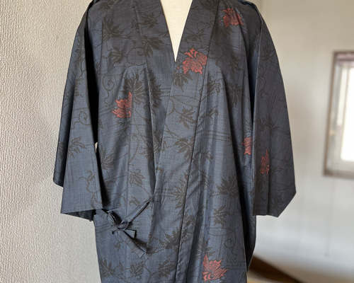 大島紬 藍泥大島紬 作務衣 現品限り 男女兼用可能 お洒落さん上衣 7